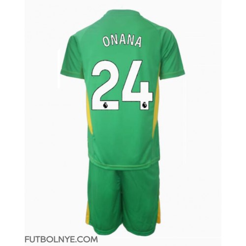 Camiseta Manchester United Andre Onana #24 Portero Tercera Equipación para niños 2024-25 manga corta (+ pantalones cortos)